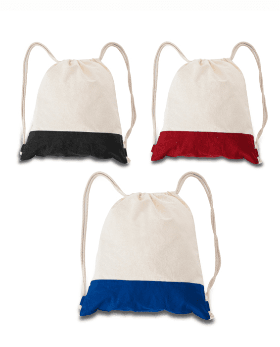 אינדו - תיק שרוך כותנה משולב 2 צבעים