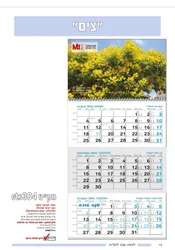 לוח שנה קיר - דגם צים