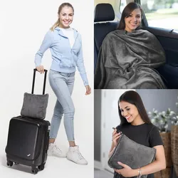 כרית נסיעות – שמיכת פלנל מפנקת – DREAM