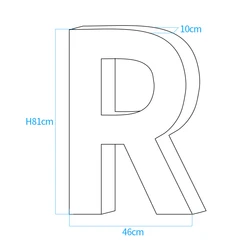 אות R - מוארת בתאורת לד MARRY ME