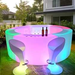 דלפק בר עגול בתאורת לד