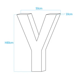 אות Y - מוארת בתאורת לד MARRY ME