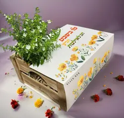 ארגז עץ דקורטיבי עם פירות יבשים