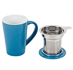 כוס פורצלן עם מכסה ורשת