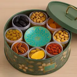 קופסה יוקרתית פירות יבשים וקערית קרמיקה מעוצבת