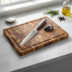 הייקו – לוח בוצ'ר עם סכין שף ומשחיז