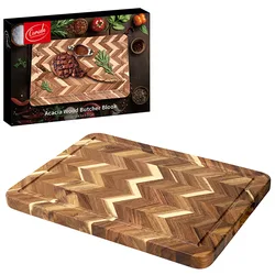 "Comida" לוח חיתוך עץ בוצ'ר מהודר ACACIA (קרש חיתוך)